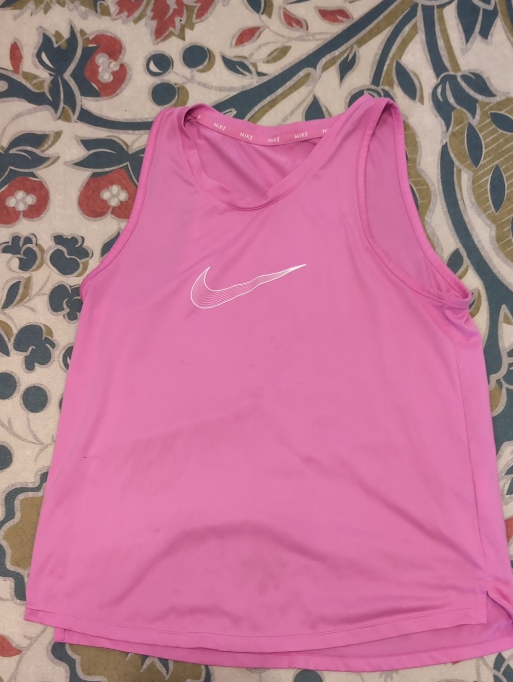 Nike Pink Workout Tank with White Swoosh